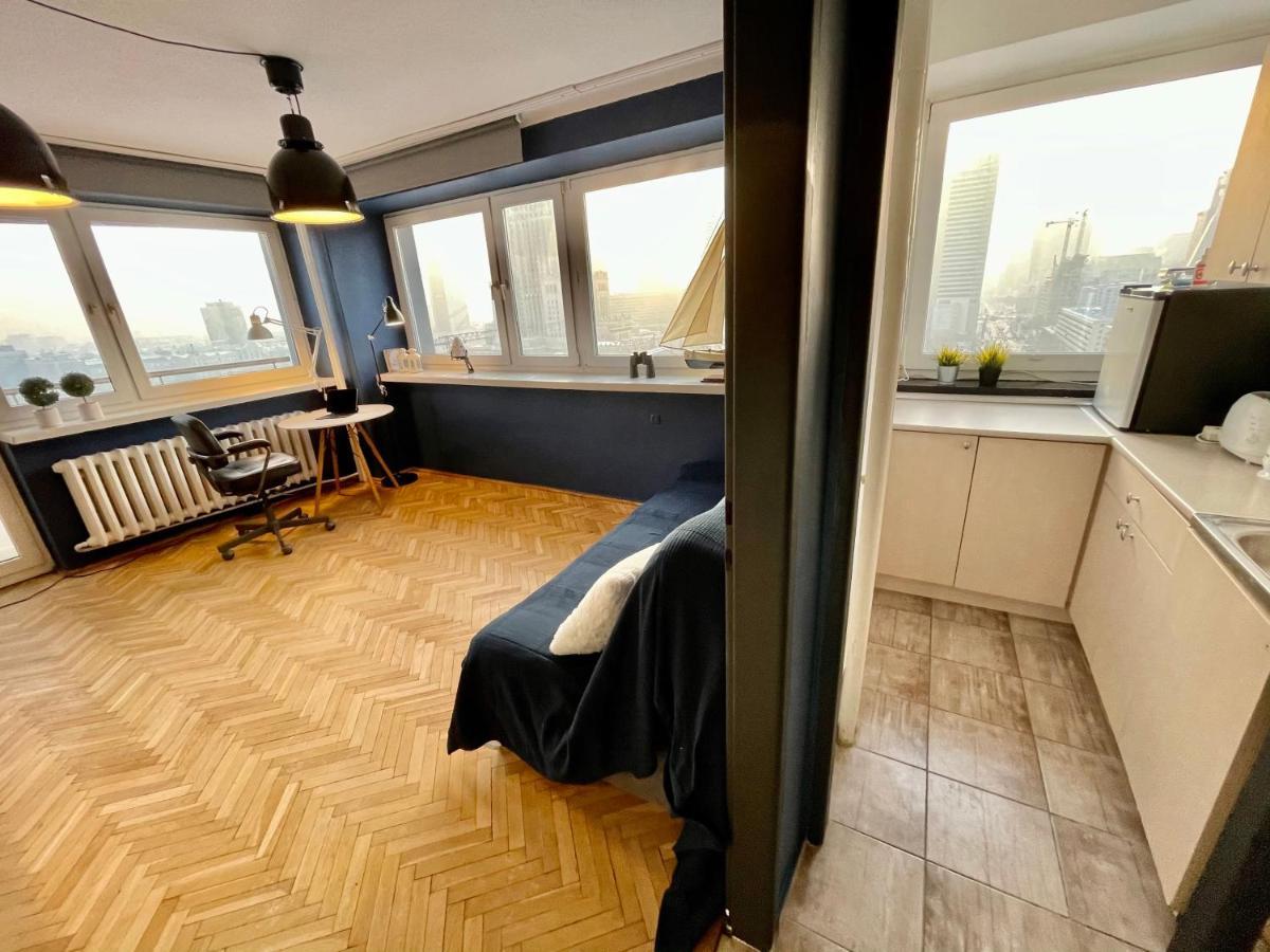 Super Apartament Blue Scisle Centrum Dwie Linie Metra Netflix Wifi 300 Mbs Panorama Miasta Warsaw Ngoại thất bức ảnh