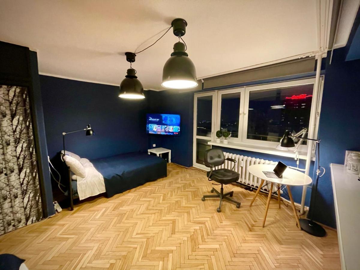 Super Apartament Blue Scisle Centrum Dwie Linie Metra Netflix Wifi 300 Mbs Panorama Miasta Warsaw Ngoại thất bức ảnh