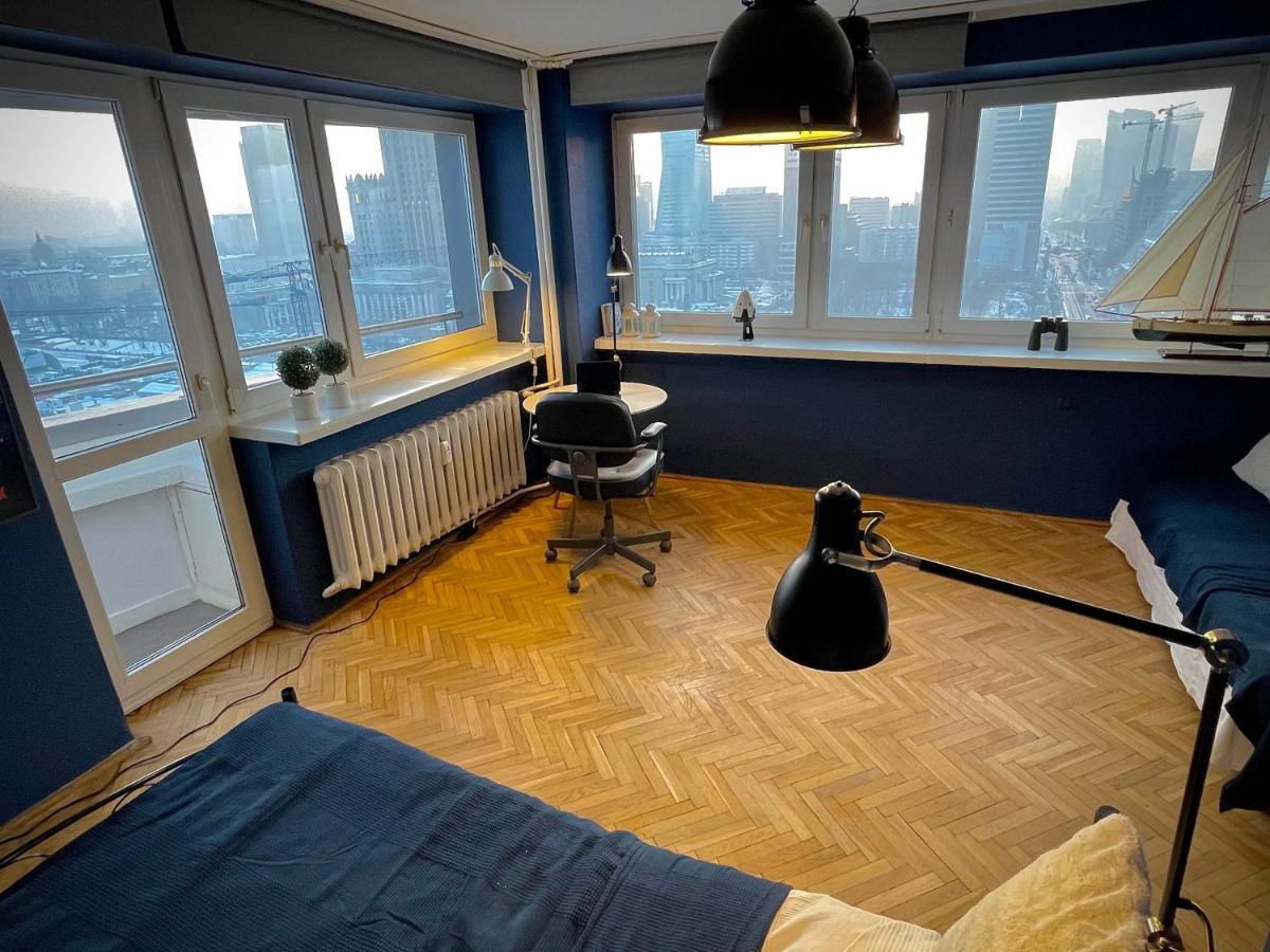 Super Apartament Blue Scisle Centrum Dwie Linie Metra Netflix Wifi 300 Mbs Panorama Miasta Warsaw Ngoại thất bức ảnh