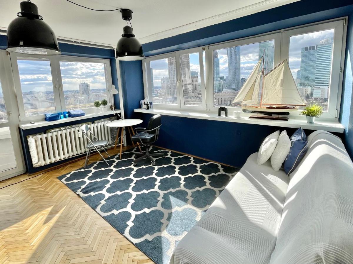 Super Apartament Blue Scisle Centrum Dwie Linie Metra Netflix Wifi 300 Mbs Panorama Miasta Warsaw Ngoại thất bức ảnh