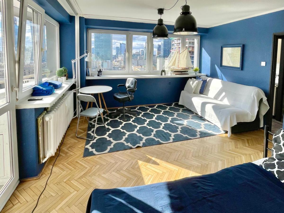 Super Apartament Blue Scisle Centrum Dwie Linie Metra Netflix Wifi 300 Mbs Panorama Miasta Warsaw Ngoại thất bức ảnh