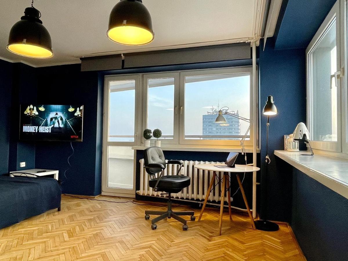 Super Apartament Blue Scisle Centrum Dwie Linie Metra Netflix Wifi 300 Mbs Panorama Miasta Warsaw Ngoại thất bức ảnh