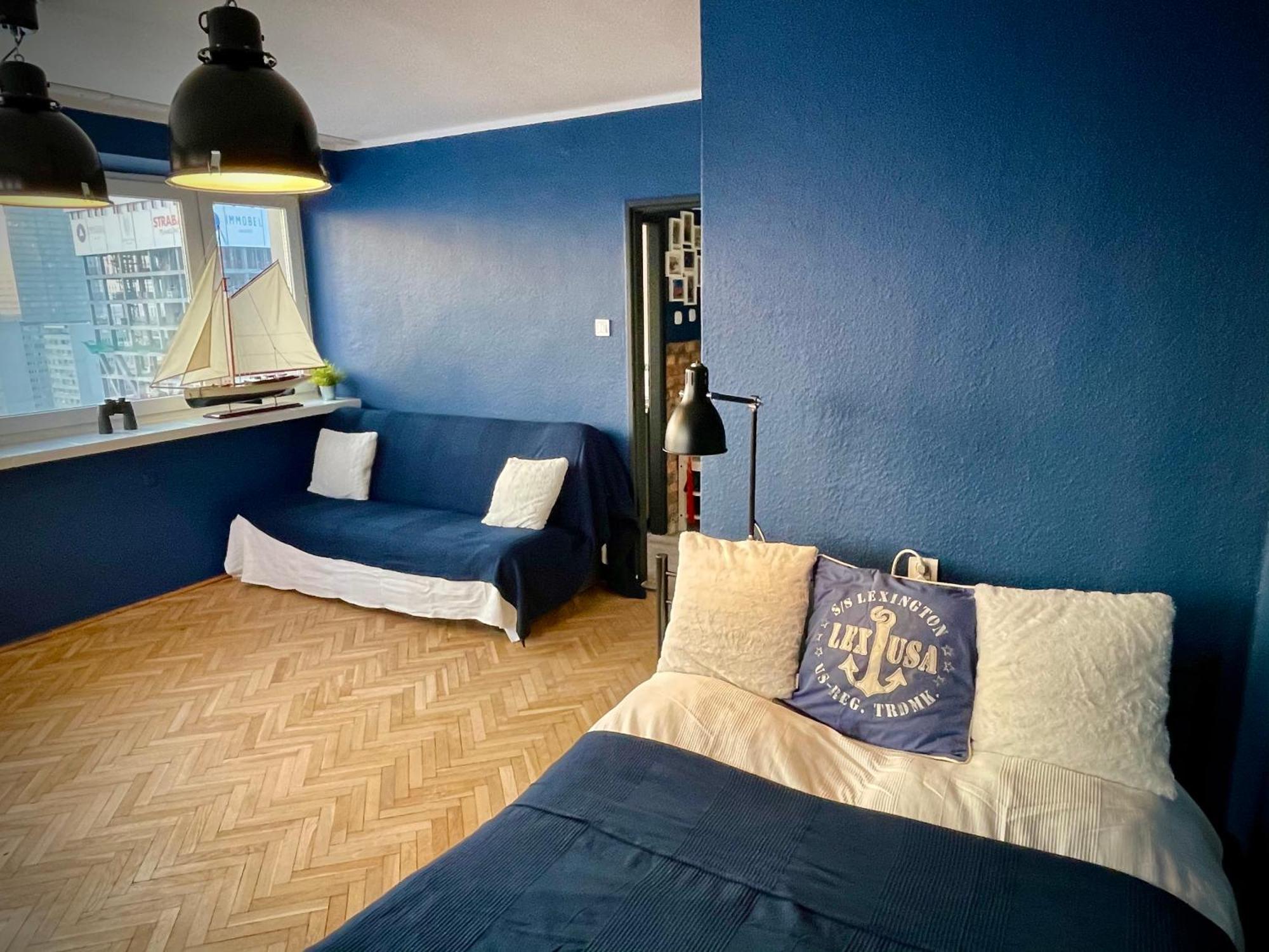 Super Apartament Blue Scisle Centrum Dwie Linie Metra Netflix Wifi 300 Mbs Panorama Miasta Warsaw Ngoại thất bức ảnh