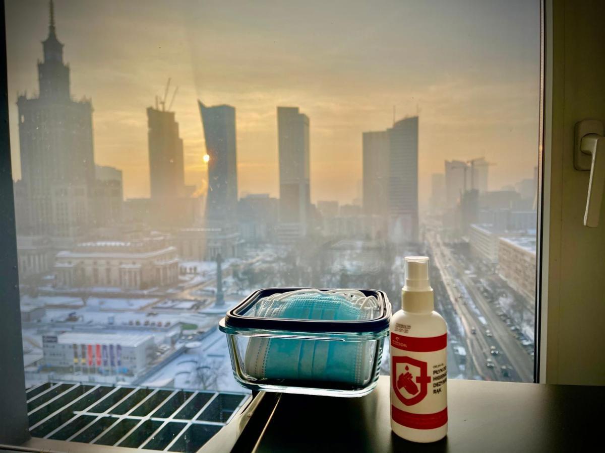 Super Apartament Blue Scisle Centrum Dwie Linie Metra Netflix Wifi 300 Mbs Panorama Miasta Warsaw Ngoại thất bức ảnh